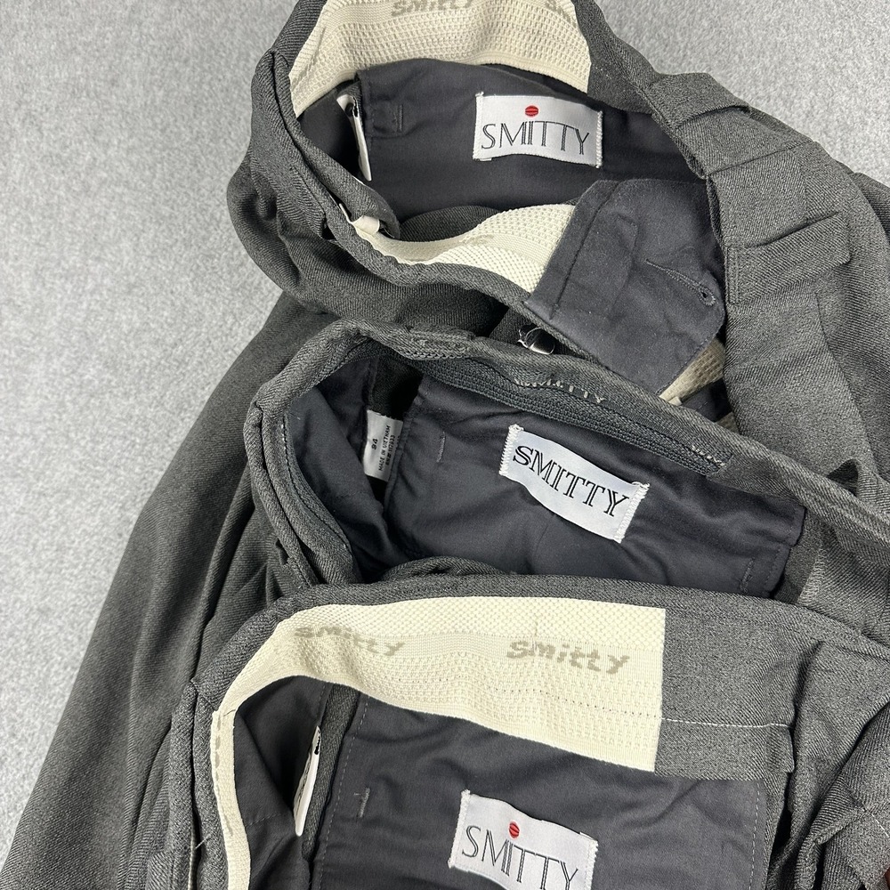 Smitty UmpirePants Mens 34x27 Gray Pleated Uniform Workwear Polyester Lot of 3